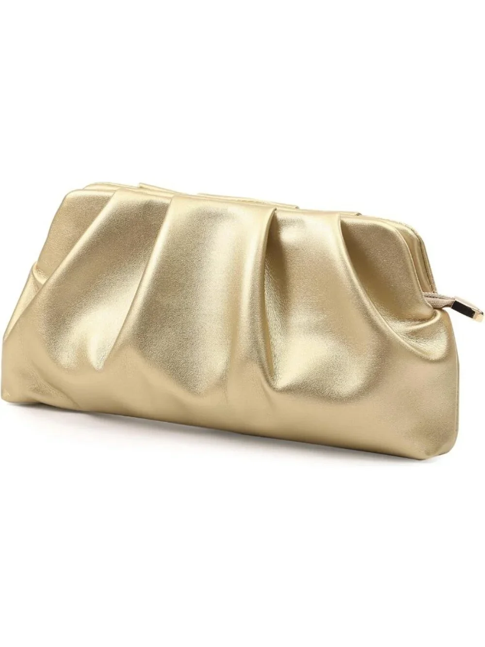 Chic Ruched Evening Clutch Bag with Detachable Chain | Stylish Crossbody Purse